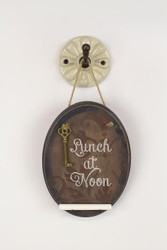 Oval Chalkboard with Jute Hanger and A Key